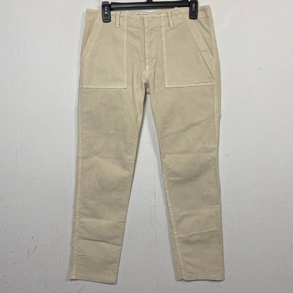 Nili Lotan Women's Jenna Beige Corduroy Slim Tapered Utility Pant Size 4